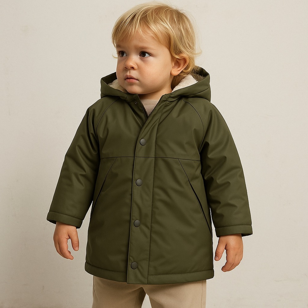 Zara SIZE 2-3T Green Raincoat with Hood and Weather-Resistant Design